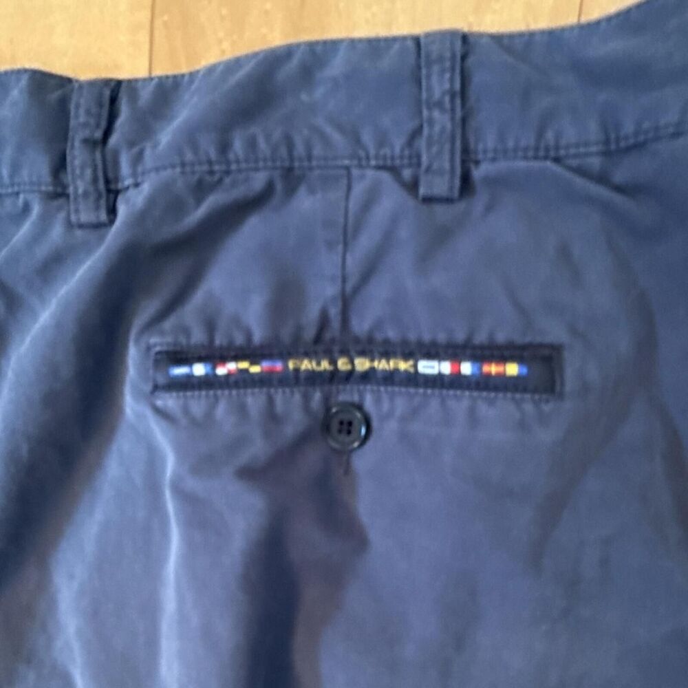 Paul & Shark Men’s Navy blue Solid Chino Pants Flat Front Slash Pockets Size 40